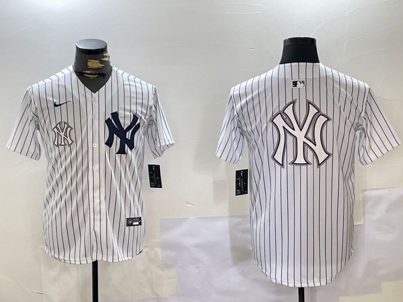 Men New York Yankees Blank White stripe Game 2024 Nike MLB Jersey style 10279->new york yankees->MLB Jersey